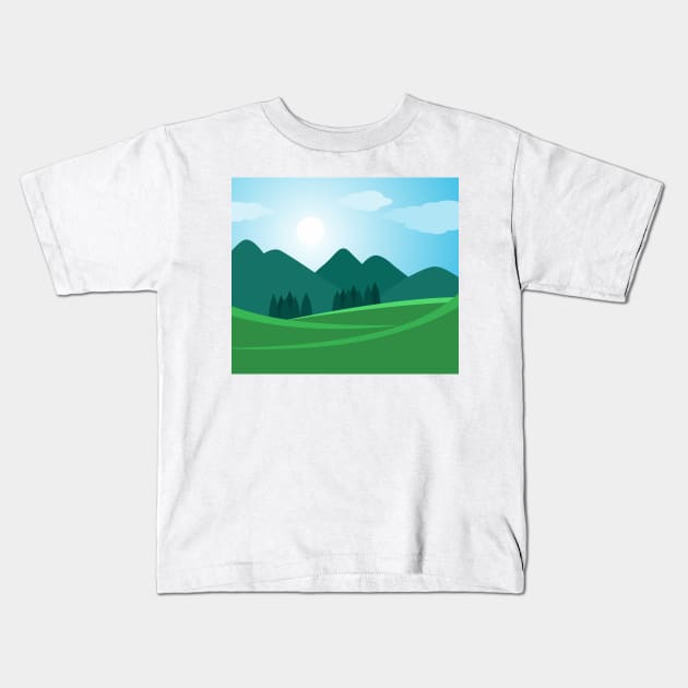 Summer hills Kids T-Shirt by TheLouisa